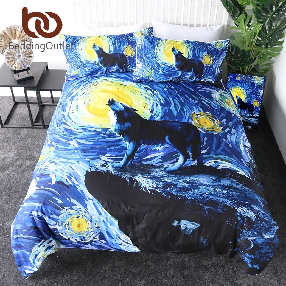 Howling Wolf Native American Bedding Set - Powwow Store