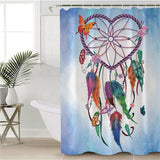 Heart Dreamcatcher Flower Pink Blue Butterfly Native American Design Shower Curtain - ProudThunderbird