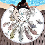 Moon and Dreamcatcher Tassel Mandala Native American Beach Towel