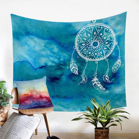 Ocean White Dreamcatcher Native American Tapestry - Powwow Store