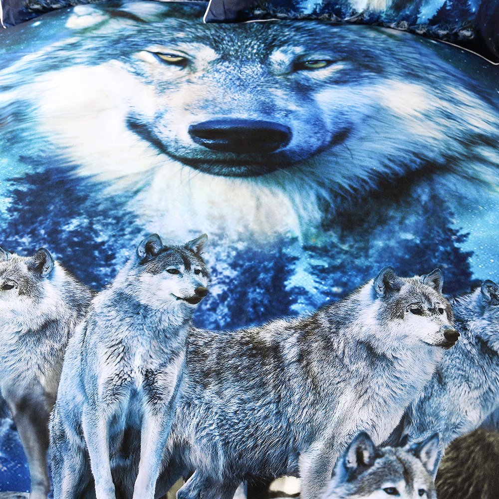 Wolves And Night Forest Native American Bedding Set - Powwow Store