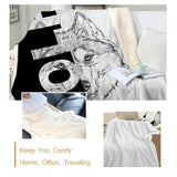 BeddingOutlet Wolf Soft Fluffy Blanket Letters Cool Throw Blanket Black White Modern Bed Blanket Animal Lion Cobra Bedspreads|Blankets