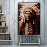 Native Man Monochrome Portrait Native American Canvas