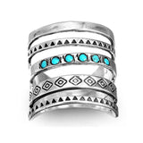 Antique Geometric Pattern Female Statement Party Wedding Ring