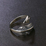 Silver Color Arrow Feather Rings