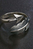 Silver Color Arrow Feather Rings
