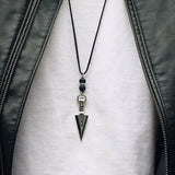 Arrow Pendant Leather Necklace