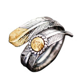 Indian Feather Open Band Native American Ring - ProudThunderbird