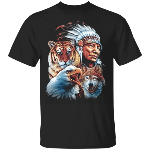 Chief& Animals Tshirt - Powwow Store