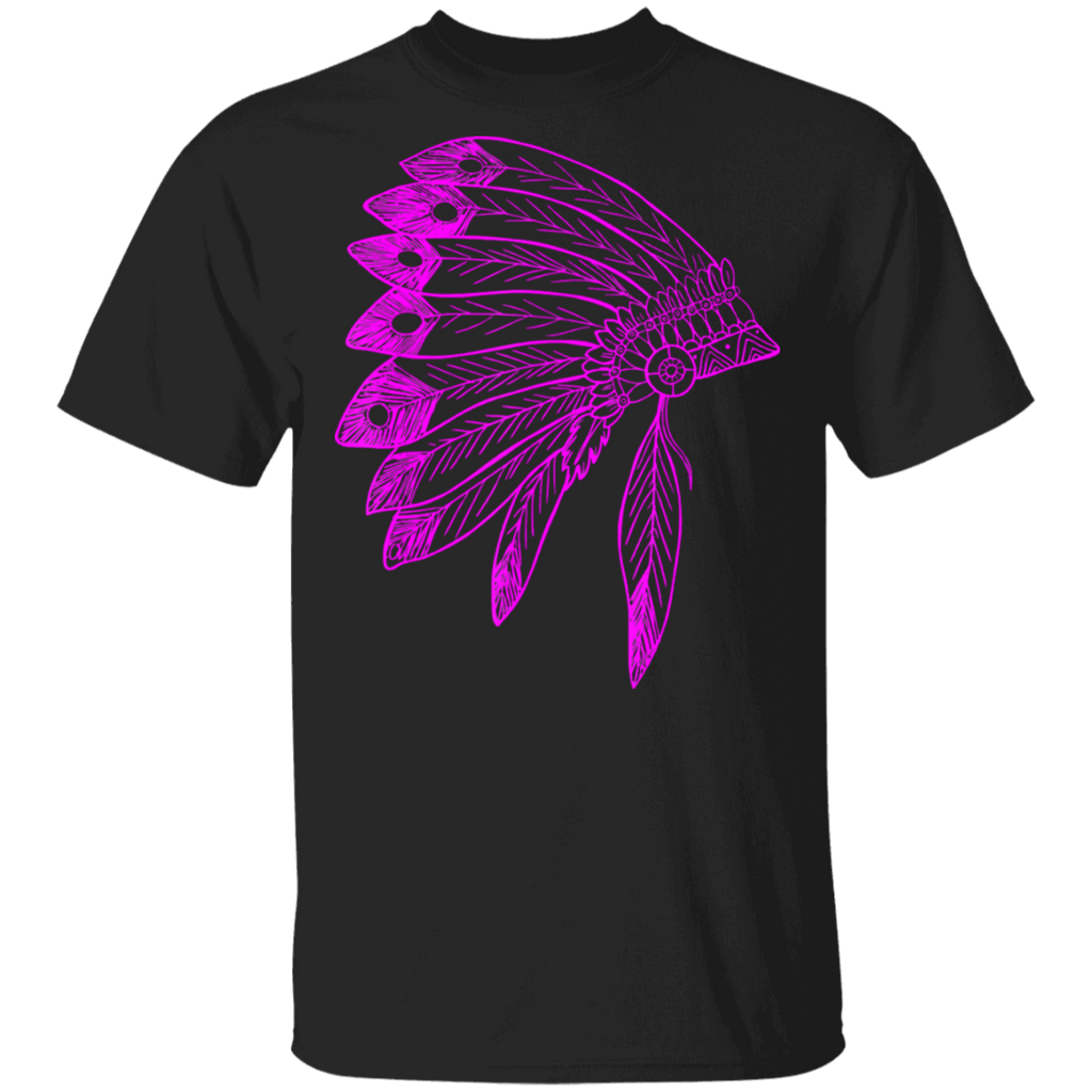 Native American Feather Headdress G500 Gildan 5.3 oz. T-Shirt