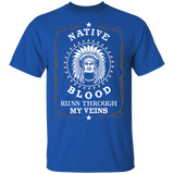 American - Native blood runs through my veins T-Shirt - Powwow Store