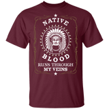 American - Native blood runs through my veins T-Shirt - Powwow Store