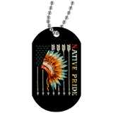 Native Flag Feather Native American Dog Tag - Powwow Store