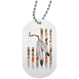 Native Flag Feather Native American Dog Tag - Powwow Store