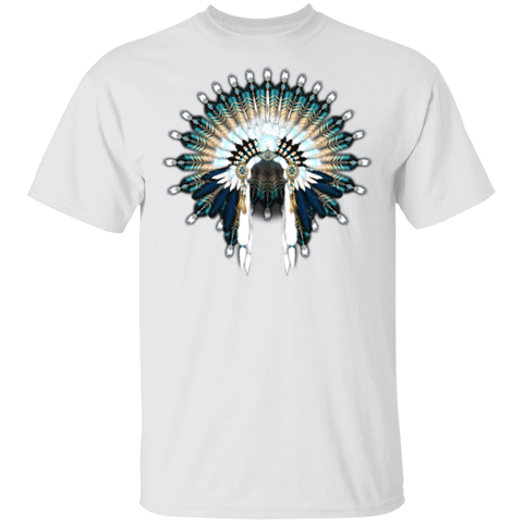 Blue Beaded War Bonnet T-Shirt - Powwow Store