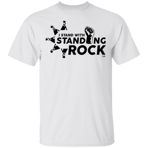 I Stand With Standing Rock - Red wblack text G500 Gildan 5.3 oz. T-Shirt - Powwow Store