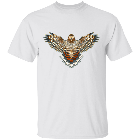 Beaded Red-Tailed Hawk T-Shirt - Powwow Store