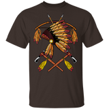 Powwow Store native american war bonnet bow arrows feathers and tomahawk g500 gildan 5 3 oz t shirt