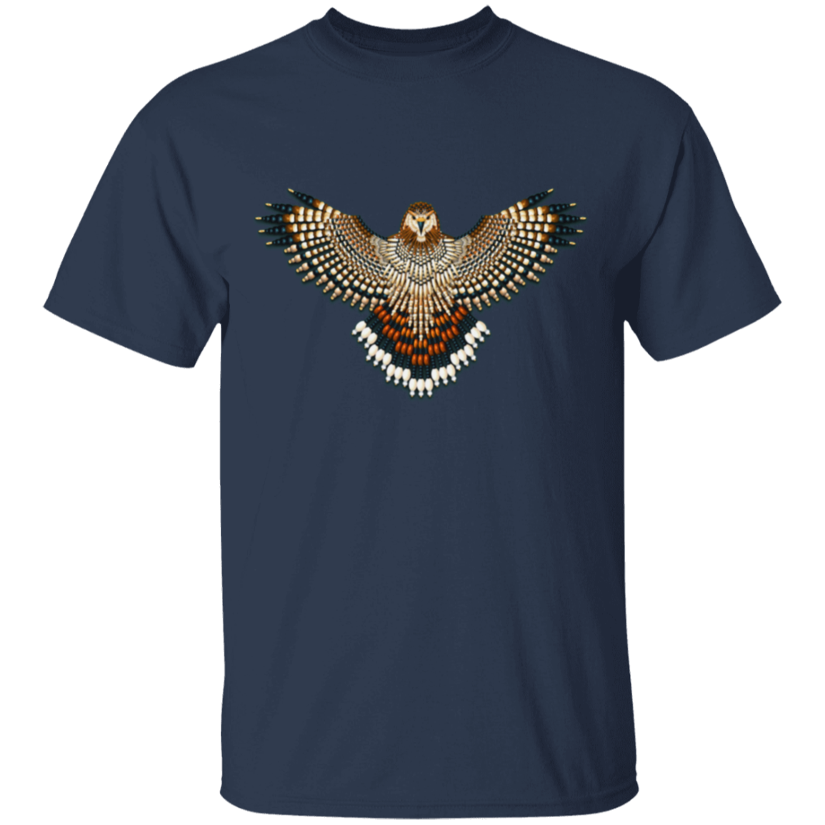 Beaded Red-Tailed Hawk T-Shirt - Powwow Store