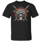 Powwow Store warrior chief skull 2d t shirt