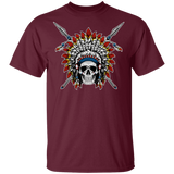 Powwow Store warrior chief skull 2d t shirt