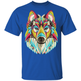 Powwow Store native american colorful wolf g500 gildan 5 3 oz t shirt