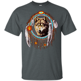 Wolf With Tassel Circle Native American T-shirt