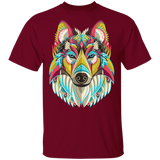 Powwow Store native american colorful wolf g500 gildan 5 3 oz t shirt