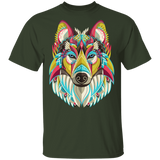 Powwow Store native american colorful wolf g500 gildan 5 3 oz t shirt