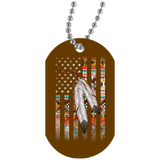 Native Flag Feather Native American Dog Tag - Powwow Store