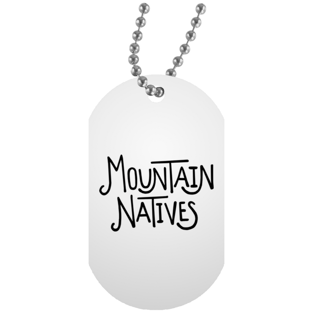 MOUNTAIN NATIVES White Dog Tag - Powwow Store