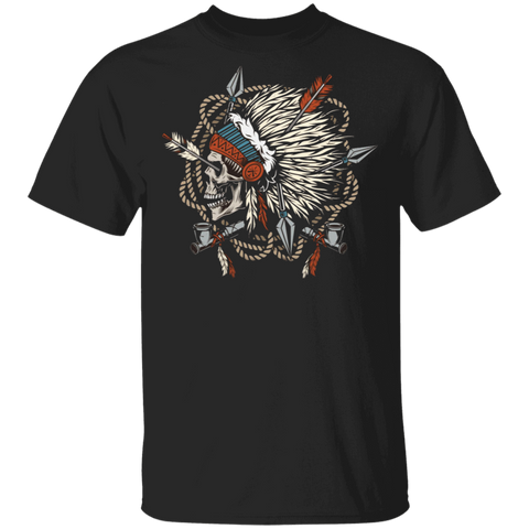 Powwow Store skull chief2d t shirt