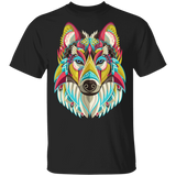 Powwow Store native american colorful wolf g500 gildan 5 3 oz t shirt