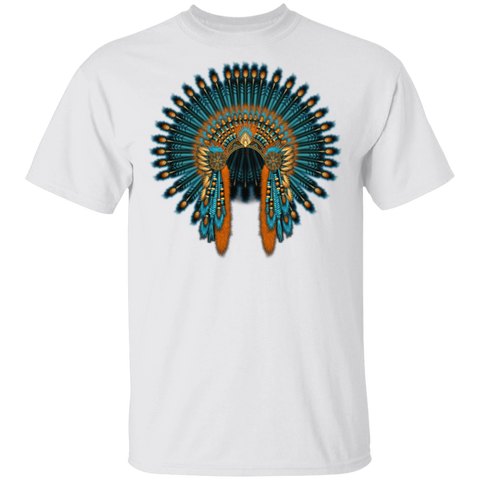 Blue Orange War Bonnet T-Shirt - Powwow Store