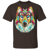 Powwow Store native american colorful wolf g500 gildan 5 3 oz t shirt