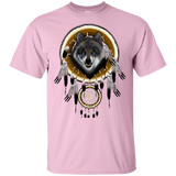 Grey Face Wolf Dream Catcher Native American Design T-shirt - ProudThunderbird