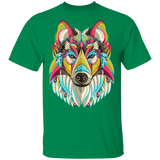 Powwow Store native american colorful wolf g500 gildan 5 3 oz t shirt