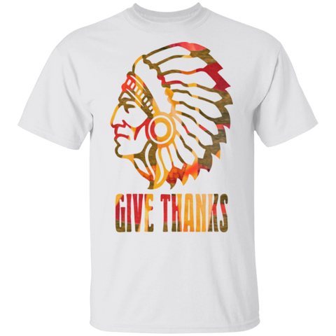 GIVE THANKS to a NATIVE AMERICAN G500 Gildan 5.3 oz. T-Shirt - Powwow Store