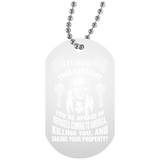 Let Me Get This Straight You're Afraid Of Refugees Dog Tag