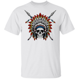 Powwow Store warrior chief skull 2d t shirt