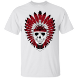 Chief Skull Red Feather Native American Design - ProudThunderbird