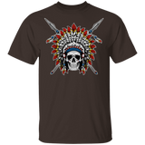 Powwow Store warrior chief skull 2d t shirt