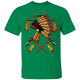 Powwow Store native american war bonnet bow arrows feathers and tomahawk g500 gildan 5 3 oz t shirt