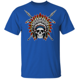 Powwow Store warrior chief skull 2d t shirt