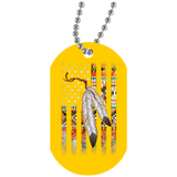 Native Flag Feather Native American Dog Tag - Powwow Store