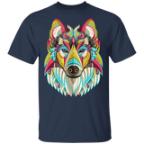 Powwow Store native american colorful wolf g500 gildan 5 3 oz t shirt