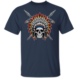 Powwow Store warrior chief skull 2d t shirt