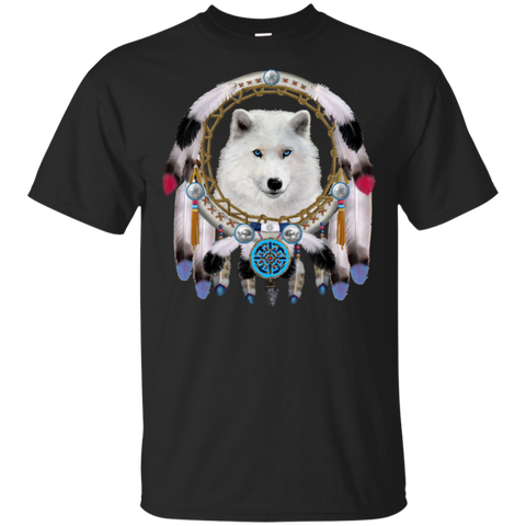 Wolf Face Dream Catcher Native American T-shirt - Powwow Store