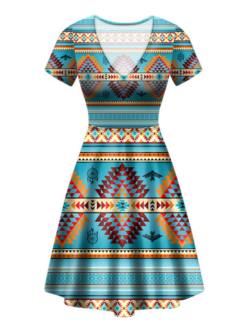 Powwow Store gb nat00087 02 blue thunderbird neck dress