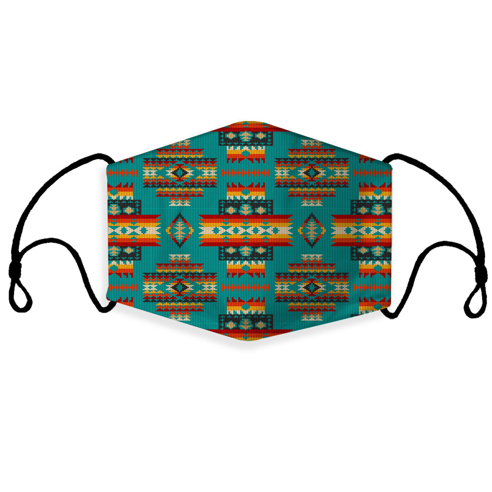 GB-NAT00402-04 Blue Pattern Native 3D Mask (with 1 filter)